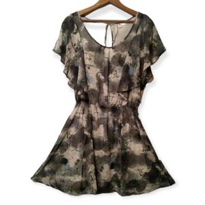 Floral Semi Sheer Fully Lined Belted Shift Dress